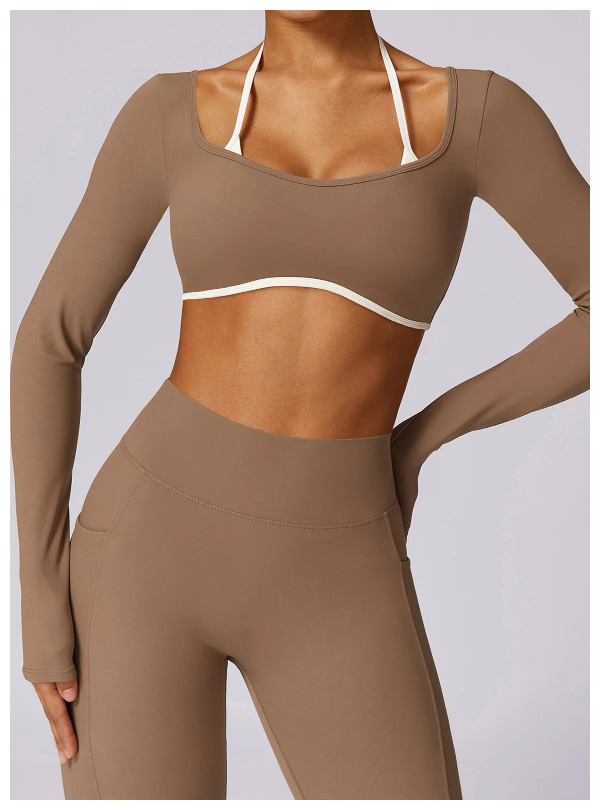 Hollowing Out Yoga Shirts For Women Long Sleeve Fitness Running Gym Clothes Workout Dry Fit Breathable High Elastic Sports Top