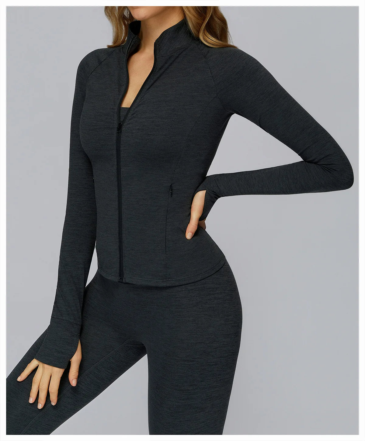 Zip Fitness Clothes Women Long Sleeve Sports Jacket Gym Clothes Woman Yoga Shirt Quick Dry Top Sunscreen Sportswear Yoga Clothes