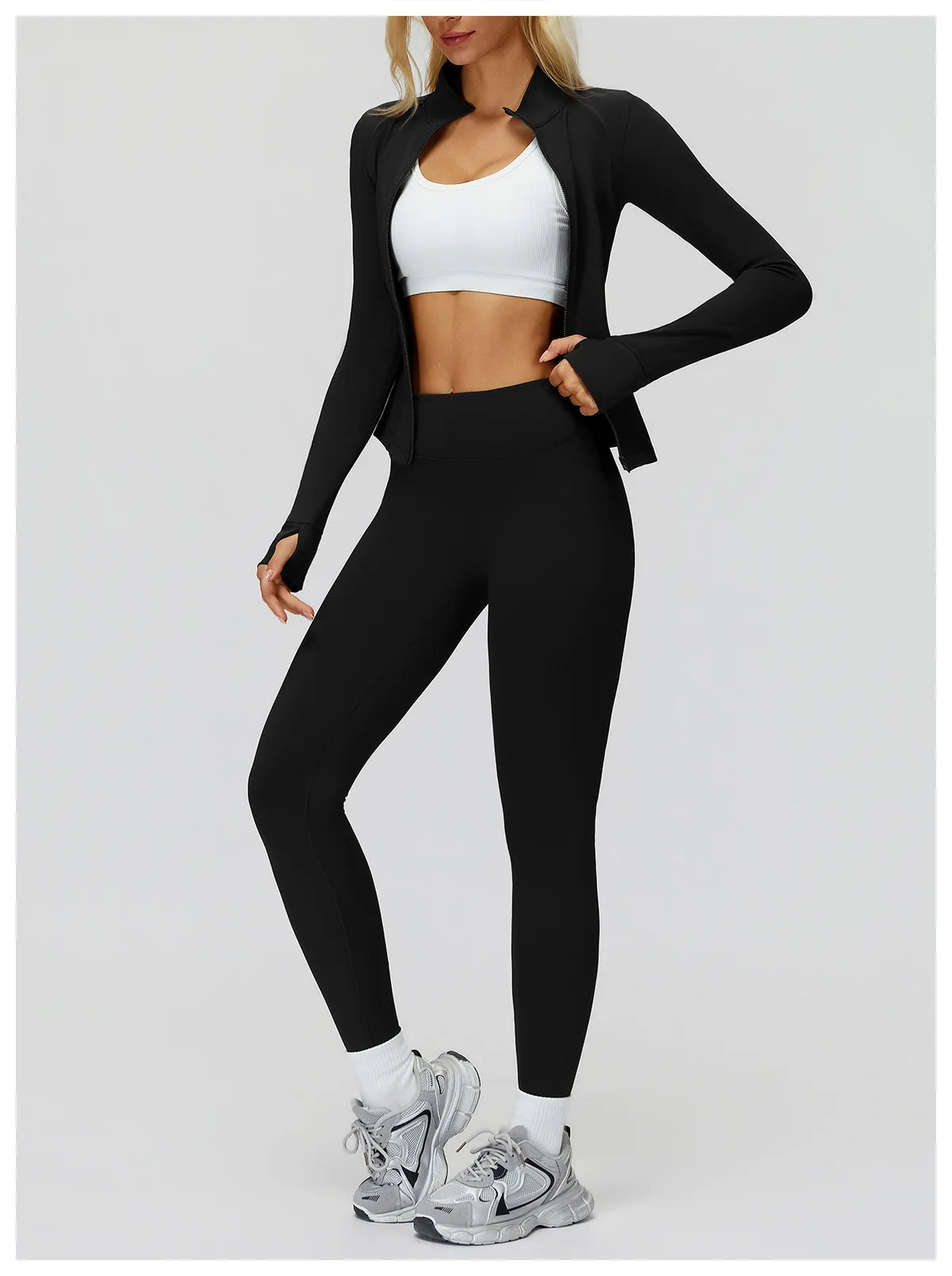 Yoga Set 2PCS Women Tracksuit Sportswear Workout Clothes Athletic Wear Gym Overalls Legging Fitness Top Long Sleeve Sports Suits