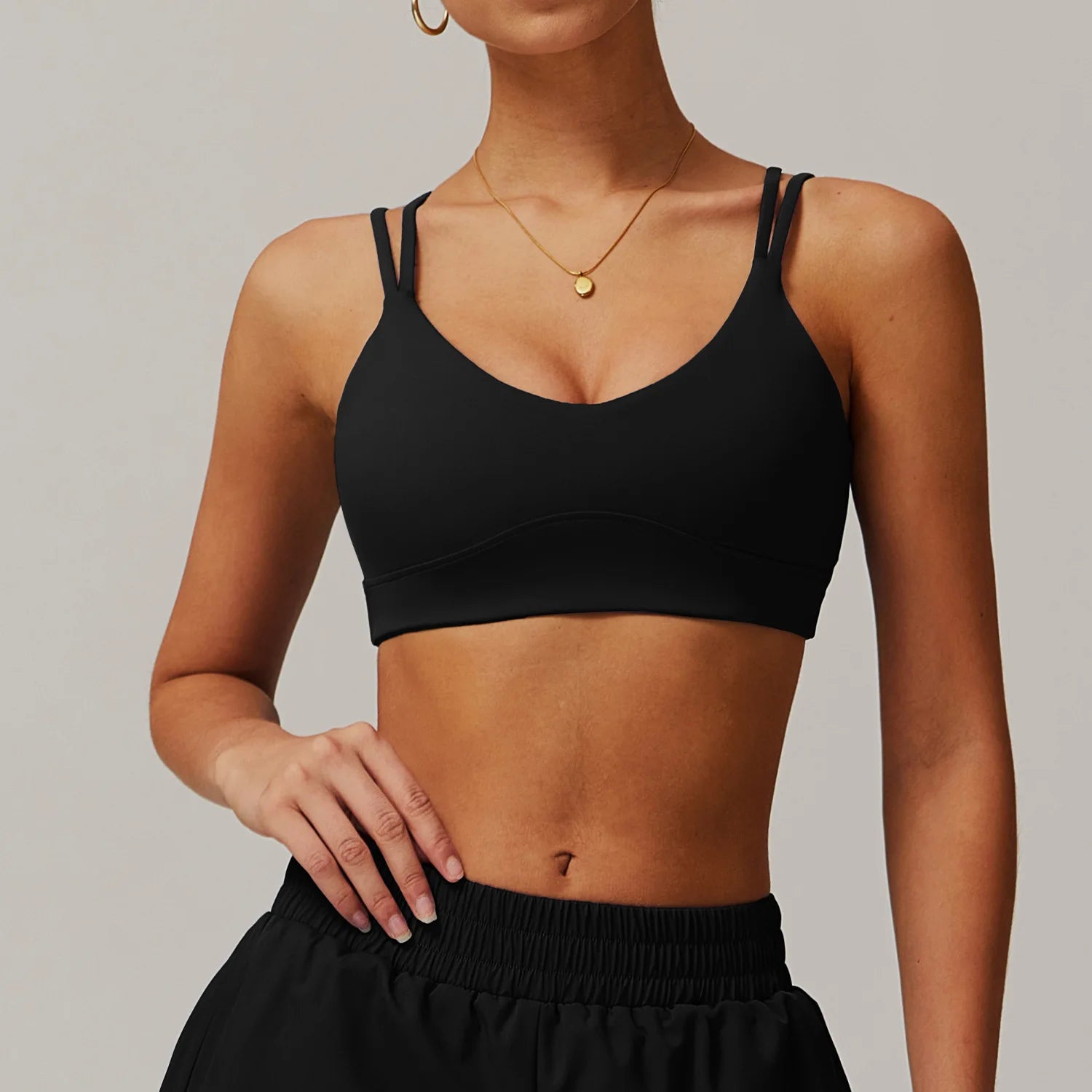 Women's Sports Bra Sexy Criss Cross Straps Back High Support Impact Yoga Underwear Running Fitness Gym Padded Bralette Tops