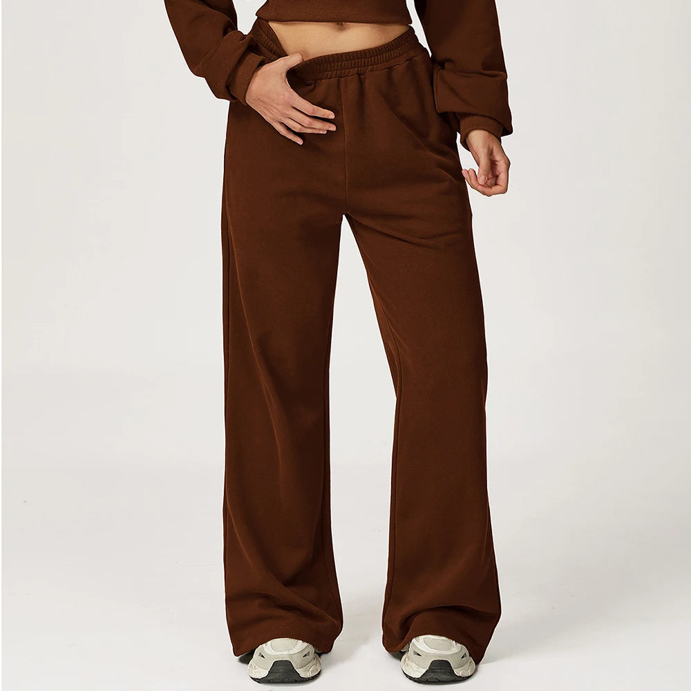 Winter New High Waisted Women's Yoga Pants Wide Leg Slimming Straight Leg Loose Pants Outdoor Casual Sports Running Pants