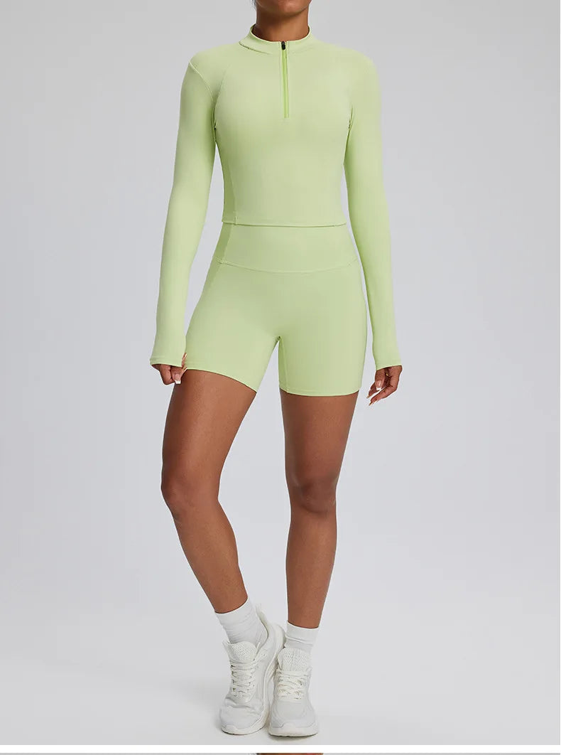 2PCS Yoga Suit Gym Set Women Clothes Running Tracksuit Workout Long Sleeve High Waist Bell-bottoms Sports Shirt Yoga Clothing