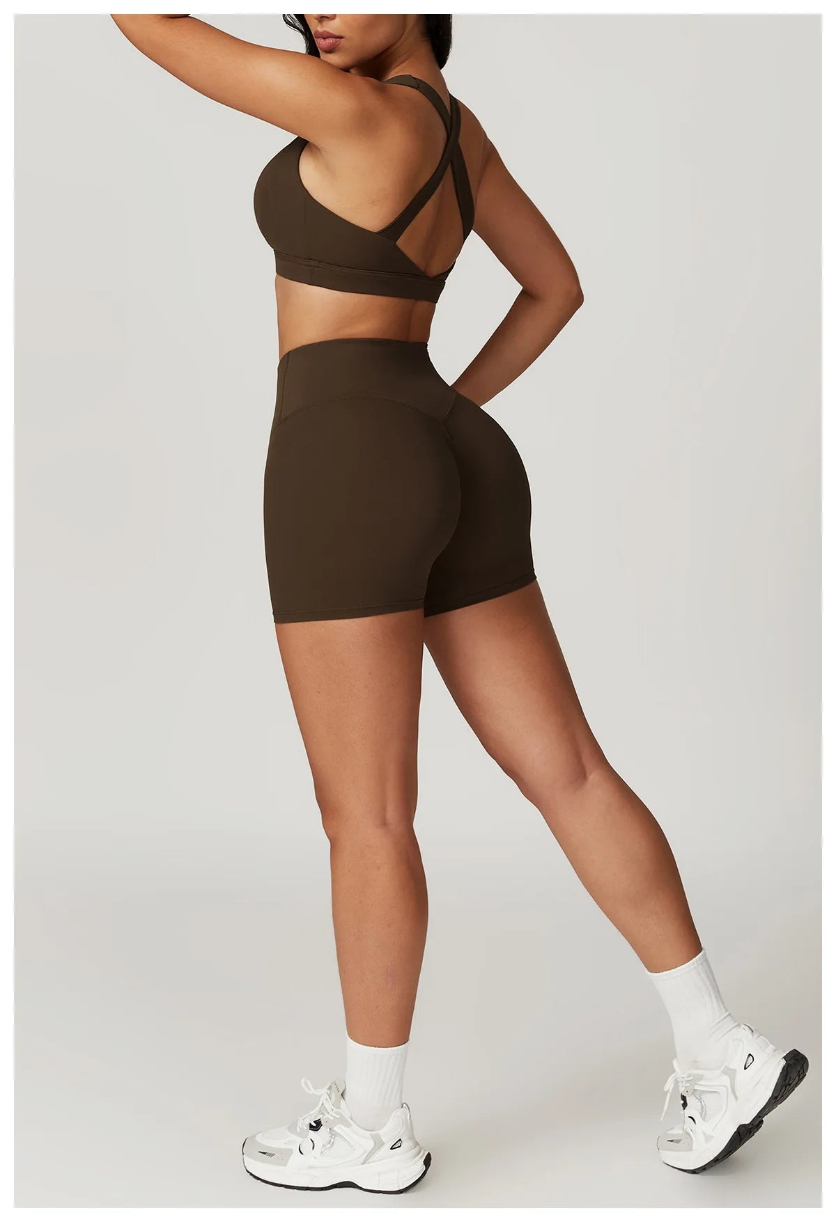 2PCS Women's Tracksuit Athletic Wear Yoga Set Workout Shorts Sportswear Gym Clothing High Waist Leggings Fitness Bra Sports Suit