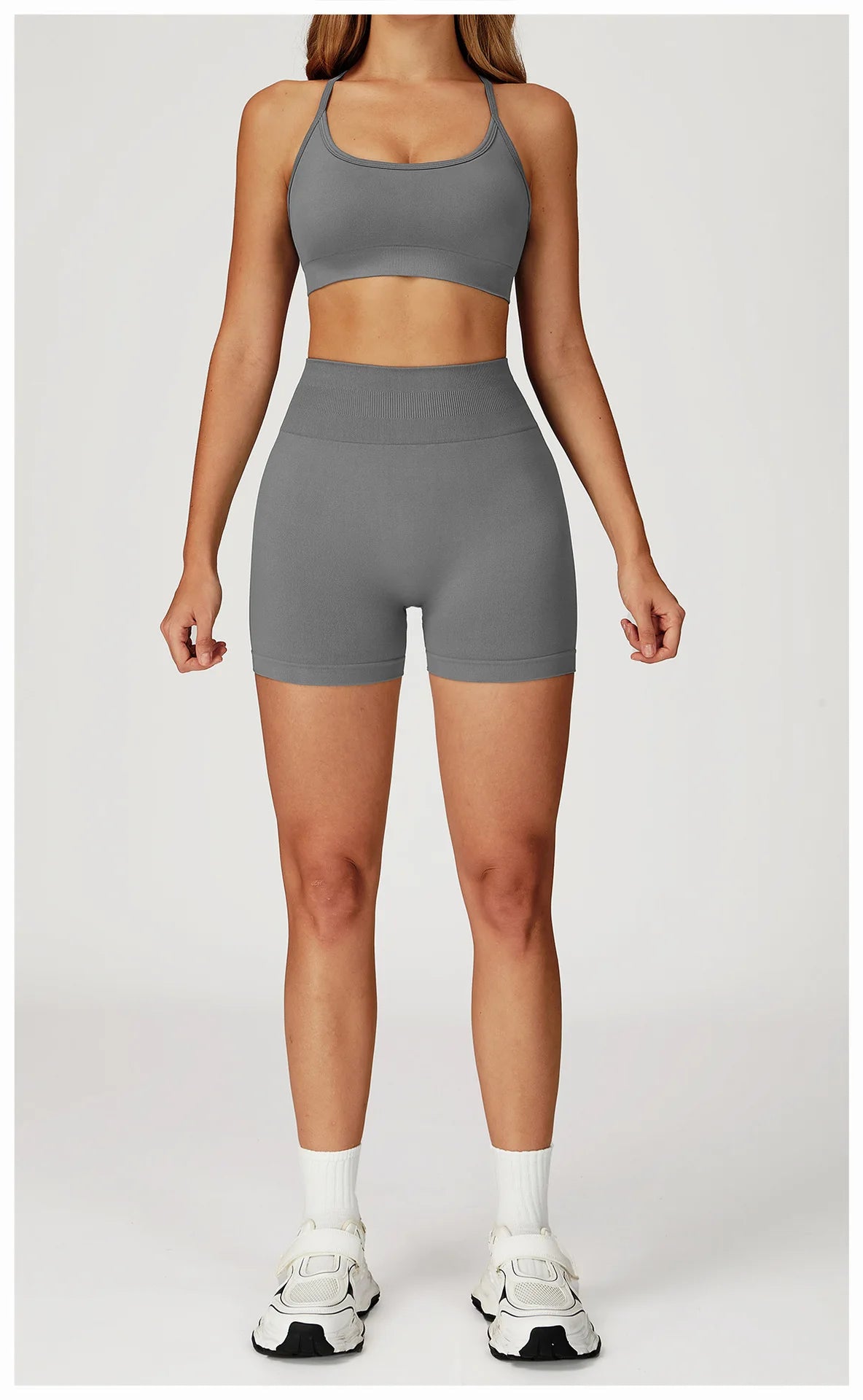 2PCS Seamless Yoga Set Gym Clothes Athletic Wear Women Fitness Set Tracksuits Sports Long Sleeved Gym Suit Leggings Sportswear