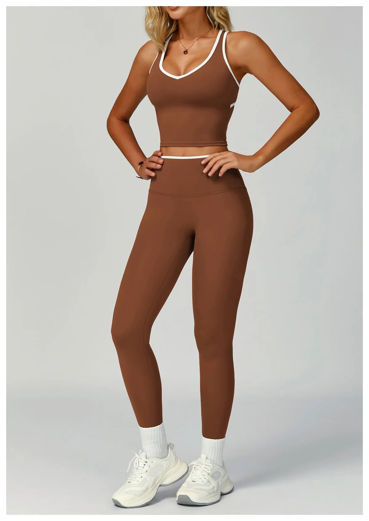 Gym Tracksuit Yoga Set 2 Pieces Workout Outfits Fitness Sportswear High Waist Leggings Sports Bra Athletic Wear Women Clothes