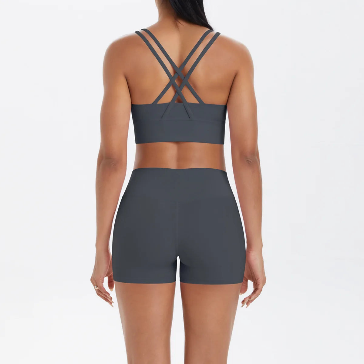 Yoga Sport Set Women Seamless Crop Top Bra Shorts Yoga Set Comfort Elastic Sportsuit Workout Outfit Fitness Gym Clothes