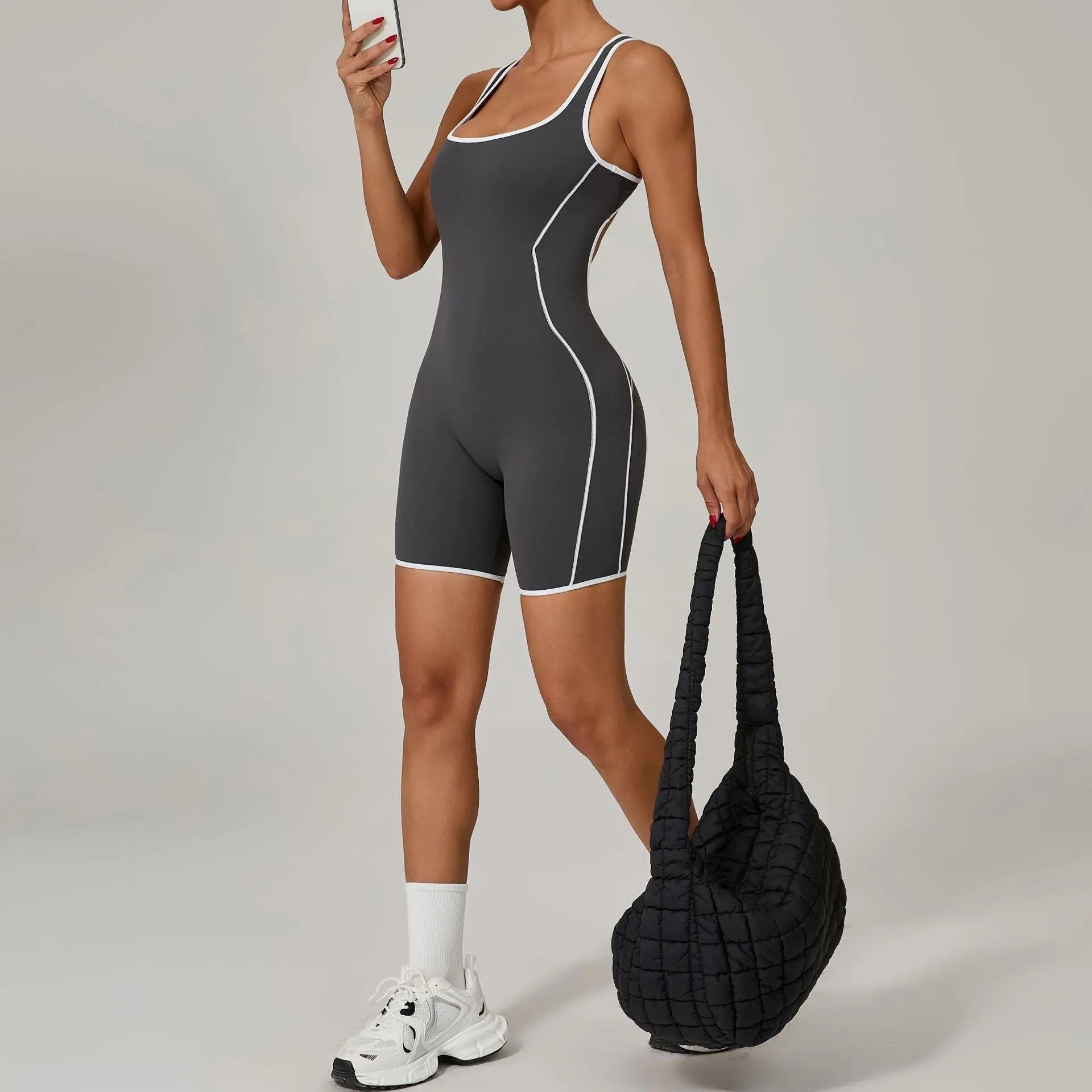 Color Blocked Gym Set Women Tracksuit Yoga Suit Sportswear Women Sports Jumpsuit Fitness Rompers Female Push Up Workout Bodysuit