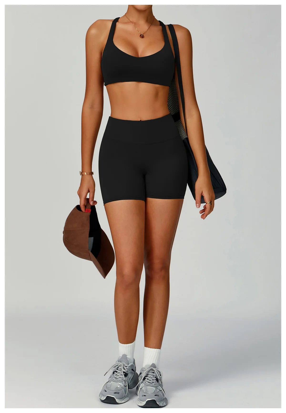 Women Tracksuit Yoga Shorts Set Seamless Yoga Set Workout Scrunch Shorts Sets Sports Bra Scrunch Shorts Fitness Clothes Gym Suit