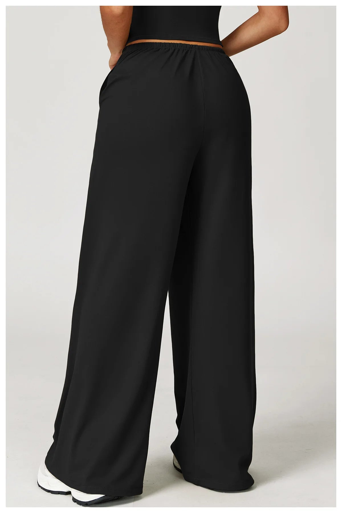 High Waist Yoga Pants Women's Hanging Wide Leg Loose Casual Pants Women's Sports Pants Fitness Running Elastic Drawstring Pants