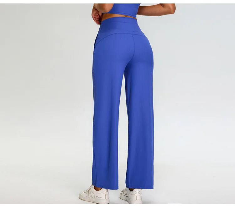 Ribbed Yoga Pants For Women Leggings Gym Workout Leggings High Waist Fitness Leggings Outdoor Running Sports Pants Straight Leg