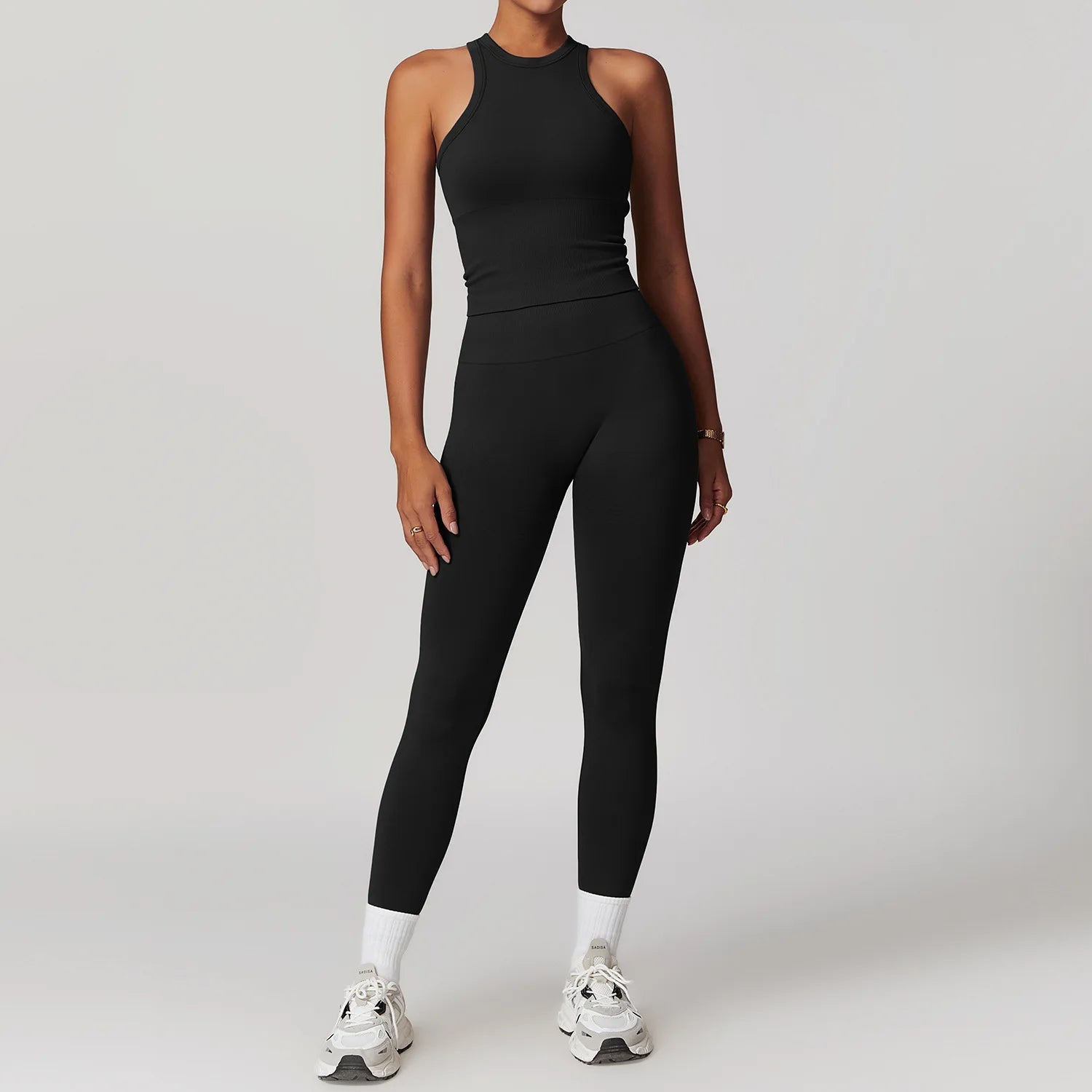 2PCS Seamless Women Tracksuit Yoga Set Workout Outfit Sportswear Gym Clothing Fitness Long Sleeve High Waist Legging Sports Suit