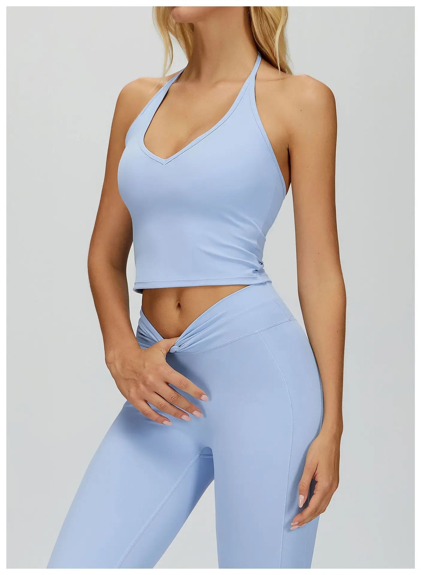 Hanging Neck Sports Underwear Fitness Backless Yoga Bra Gym Bra Removable Cups Women Workout Clothing Gym Top Halter Sport Bras