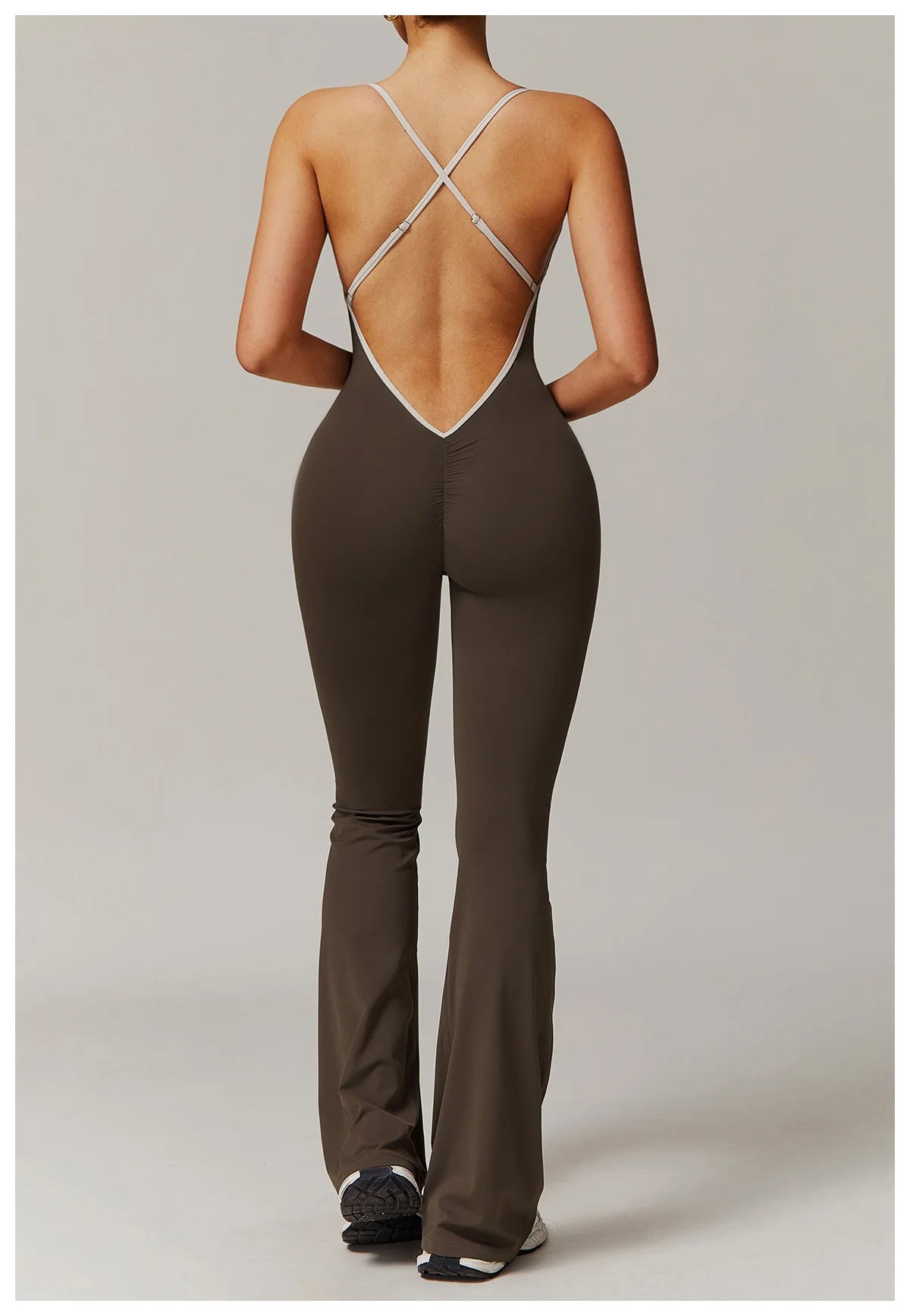 Sexy Back V Jumpsuit Gym Set Women Training Yoga Suit Sportswear Women Sports Jumpsuit Fitness Rompers Stretch Workout Bodysuits