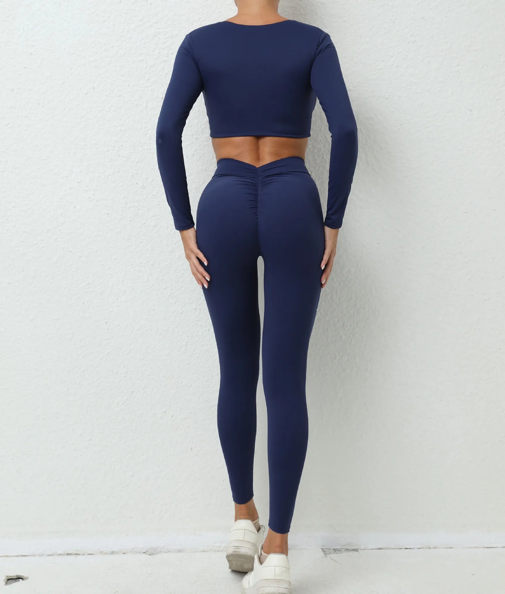 Yoga Set 2PCS Women Tracksuit Workout Set Sportswear Gym Clothes Fitness Long Sleeve High Waist Leggings Set Sports Suit