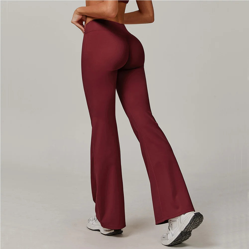 Wide Leg Pants Women Yoga Leggings Women Fitness Leggings Running Pant Sports Leggings High Waist Workout Tight Gym Bell-bottoms