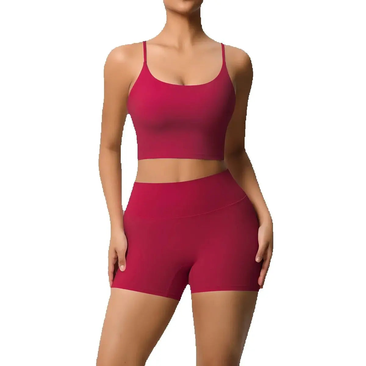 Yoga Sport Set Women Seamless Crop Top Bra Shorts Yoga Set Comfort Elastic Sportsuit Workout Outfit Fitness Gym Clothes