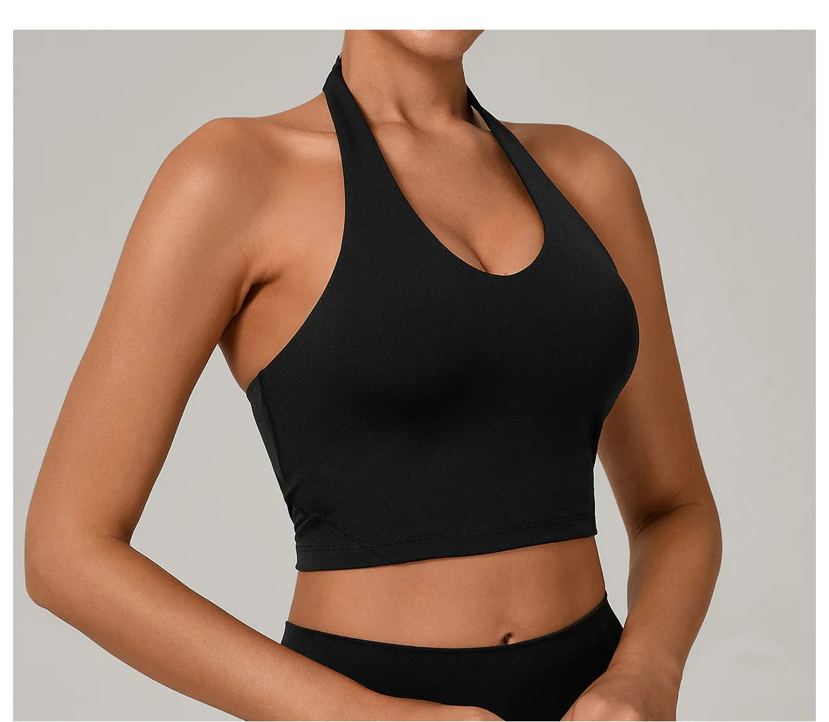 Sexy Impact Sports Bra Women Halter Top High Support Push-up Open Back Gym Bra Shockproof Running Fitness Yoga Workout Underwear