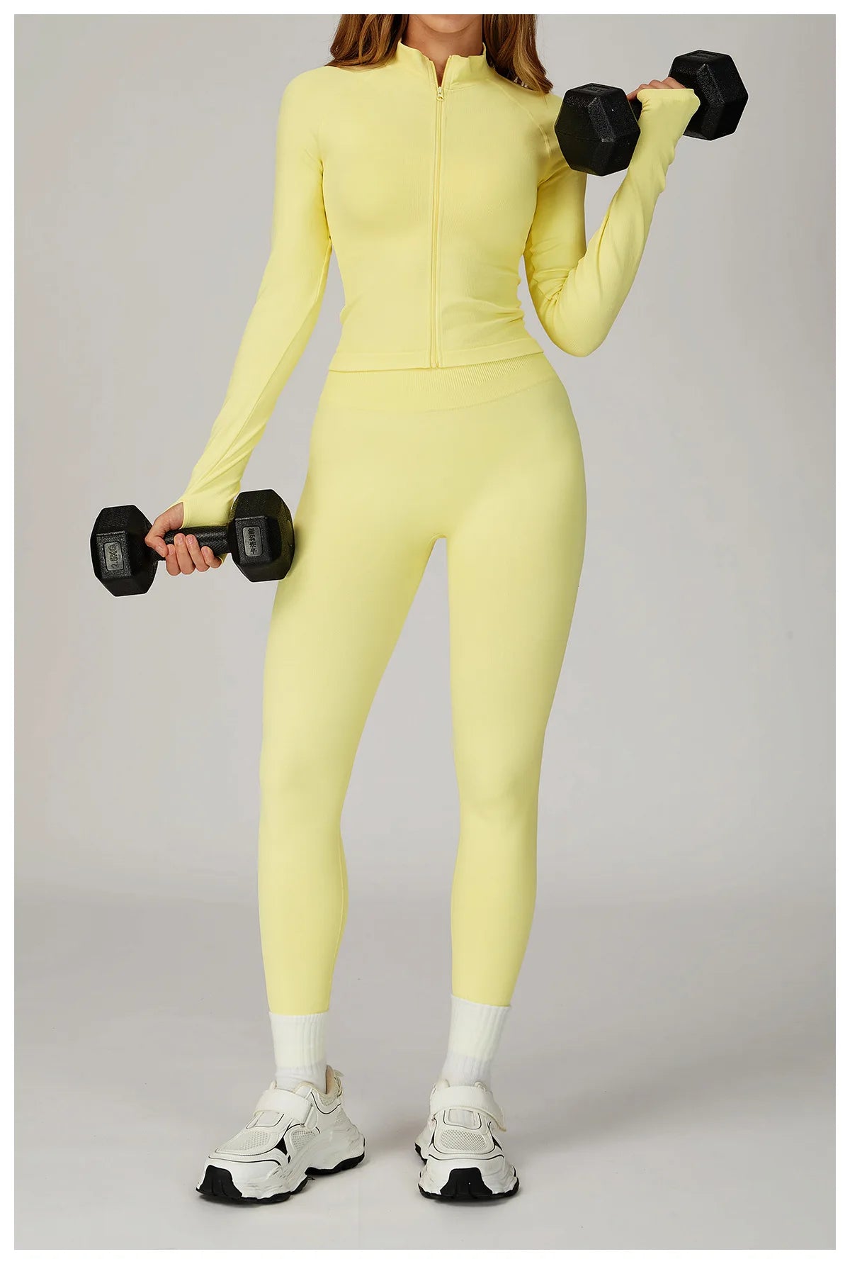 Seamless Zipper Jacket Women Crop Top Yoga T-shirts Solid Sports Top Long Sleeve Running Shirts Quick Dry Fitness Gym Sport Wear