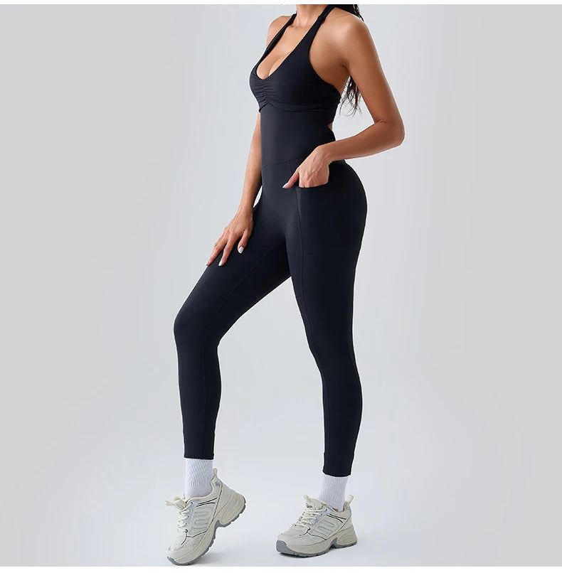 Workout Jumpsuit Sports Overalls Women Rompers Gym Clothing Running Tracksuit Fitness Gym Clothes Push Up Sportswear Yoga Set