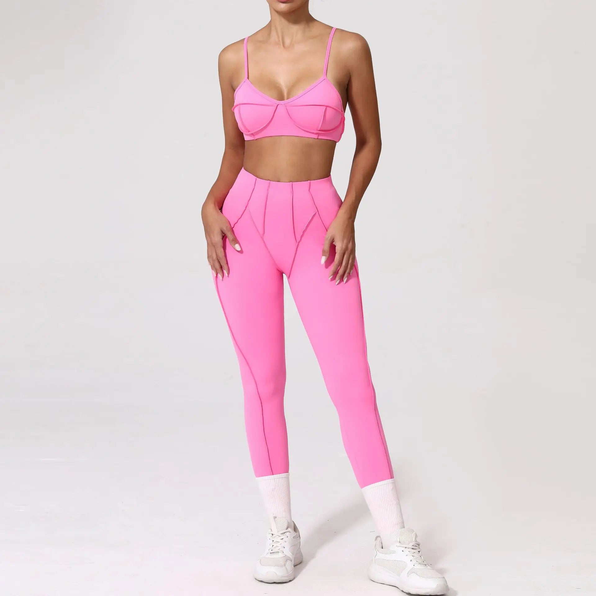 Women's Tracksuit 2 Pieces Seamless Yoga Set Workout Push Up Sportswear Gym Clothing High Waist Leggings Fitness Sports Suits
