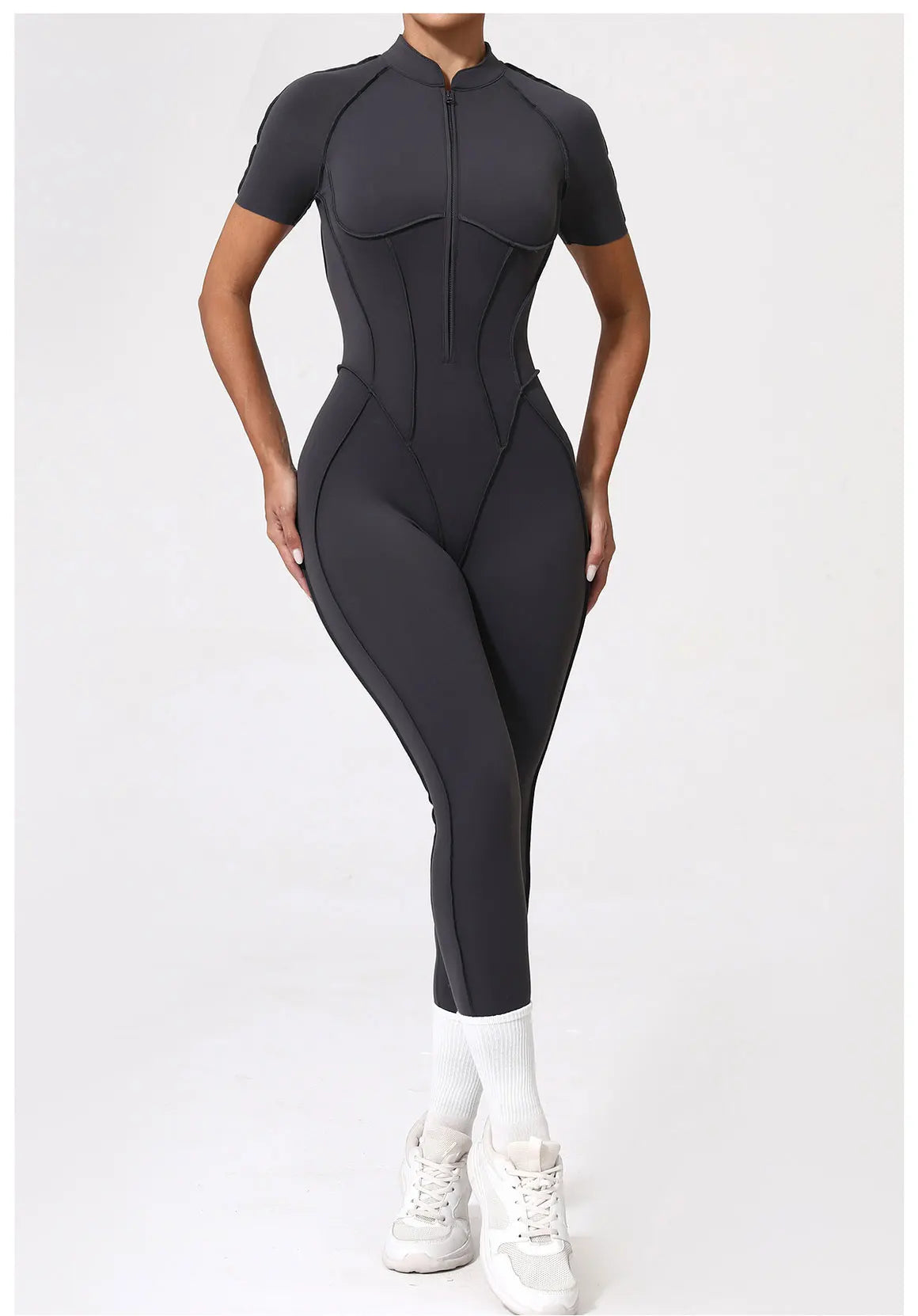 Gym Jumpsuit Women's Fitness Suit Zipper Long Sleeved Sets Sports Overalls for Woman Tracksuit Yoga Clothing Workout Sportswear