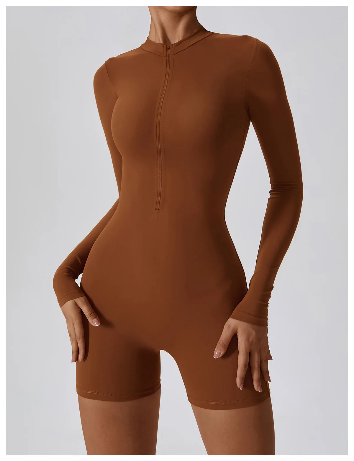 Zipper Long Sleeve Jumpsuits Women's Workout Tracksuit Sportswear Yoga Set Dance Fitness Bodysuit Sexy Gym Clothes Yoga Suit