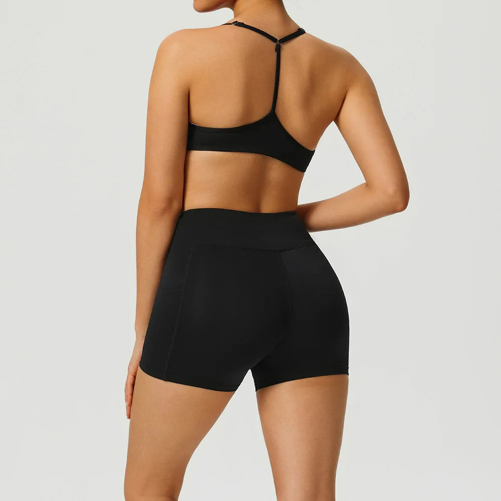 2PCS Women Tracksuit Gym Yoga Set High Waist Leggings Sports Bra Top Workout Outfit Fitness Activewear Running Training Clothes