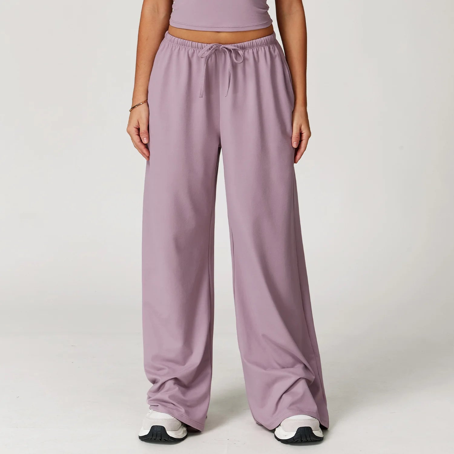 High Waist Yoga Pants Women's Hanging Wide Leg Loose Casual Pants Women's Sports Pants Fitness Running Elastic Drawstring Pants