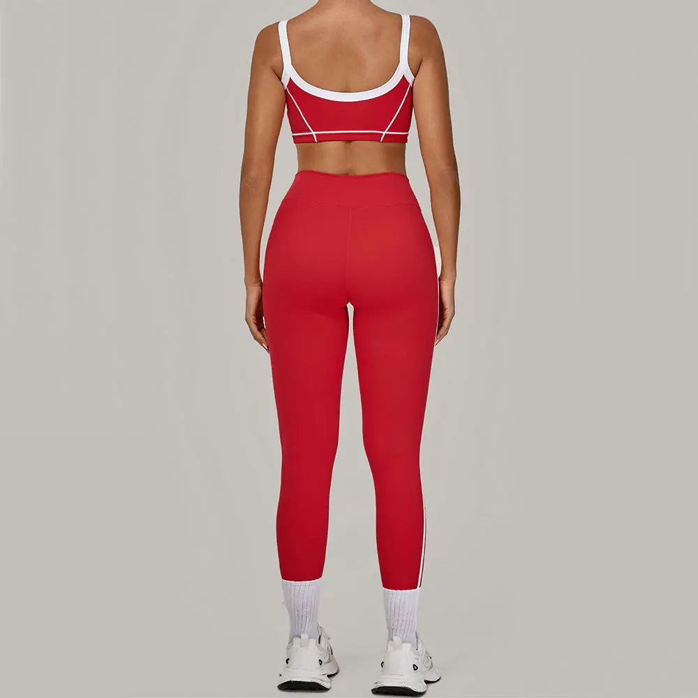 2PCS Yoga Suit Women Tracksuit Sports Bra High Waist Leggings Sports Outfit Gym Set Fitness Workout Clothes Running Sportswear
