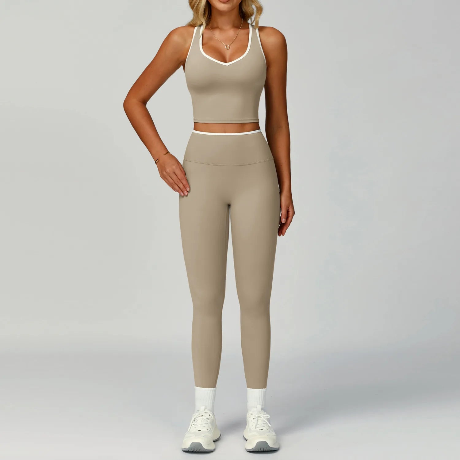 Gym Tracksuit Yoga Set 2 Pieces Workout Outfits Fitness Sportswear High Waist Leggings Sports Bra Athletic Wear Women Clothes