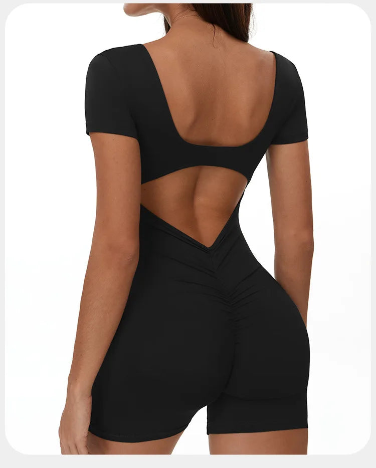 Yoga Jumpsuit Sexy Back V Rompers Gym Set Women Training Yoga Suit Sportswear Women Sports Jumpsuit Fitness Workout Bodysuits