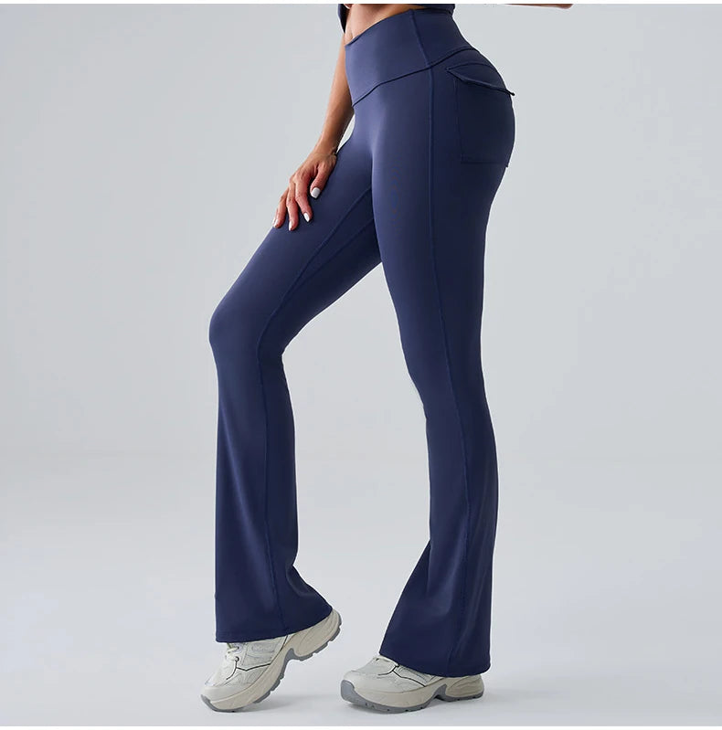 Yoga Pants Sport Leggings Women Flared Yoga Pants High Waist Wide Leg Pants Push Up Woman Tight Fitness Workout Gym Bell-bottoms
