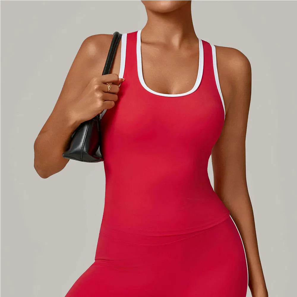 Women's Impact Strappy Top Sports Underwear Yoga Vest Fitness Tank Top Gym Beautiful Open Back Bra Running Workout Halter Bra