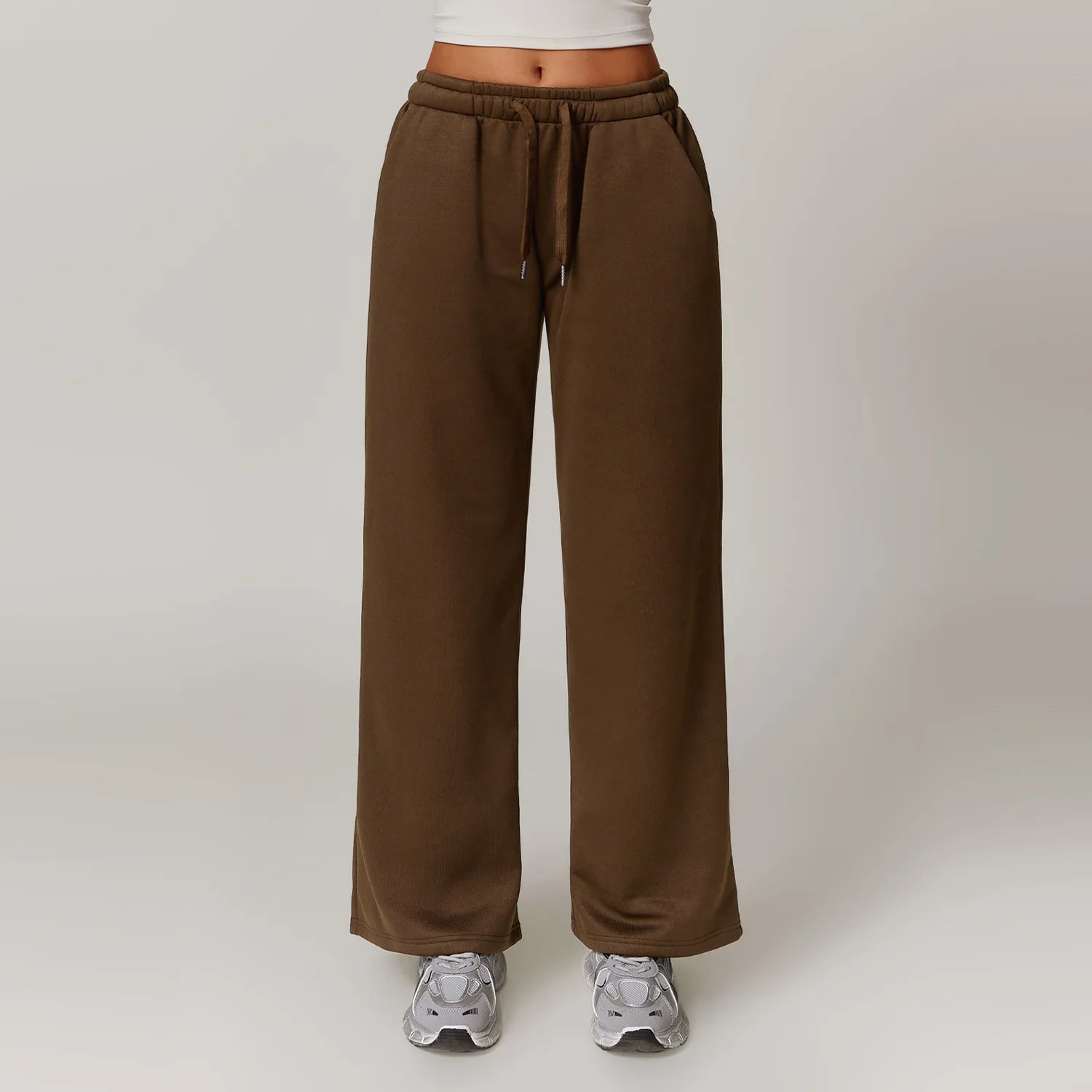 Winter Plush Loose Sports Sweatpants for Women Straight Leg Pants Warm Casual Pants Running Sports Pants for Women