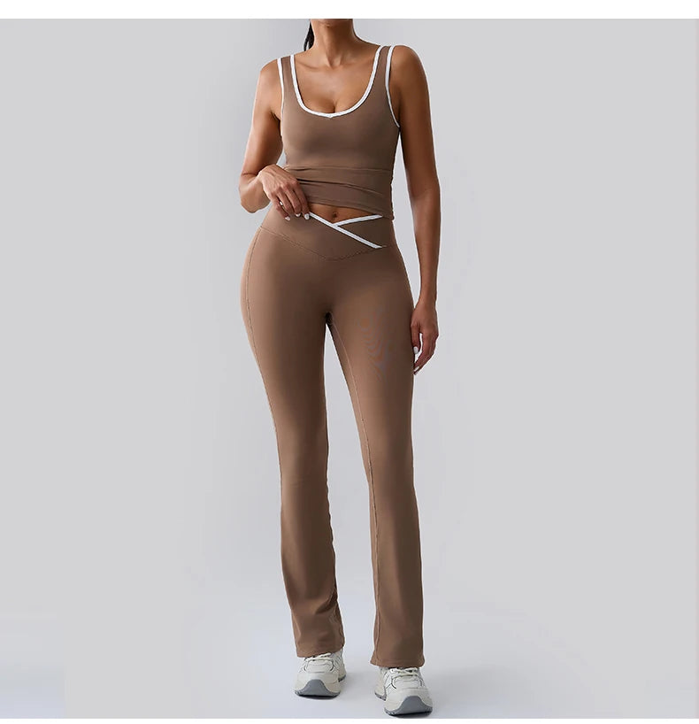 Women Tracksuit 2PCS Yoga Set Nude Feeling Workout Sets Gym Push Up Fitness Running Workout Sportwear Sport Bra Leggings Suit