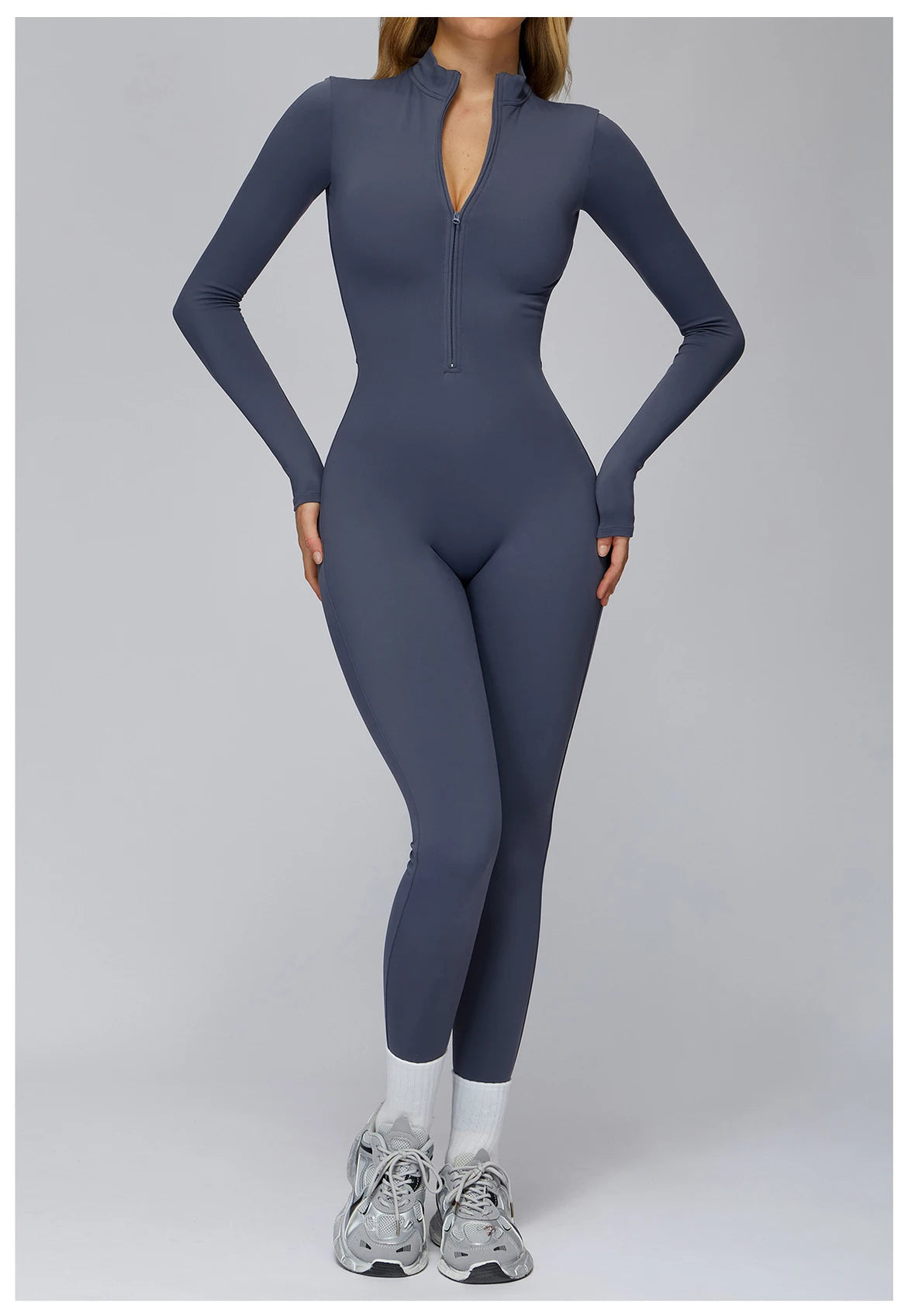 Winter Fleece Jumpsuit Women Tracksuit Yoga Set Zipper Rompers Long Sleeved Fitness Sports Bodysuit Gym Push Up Workout Clothes