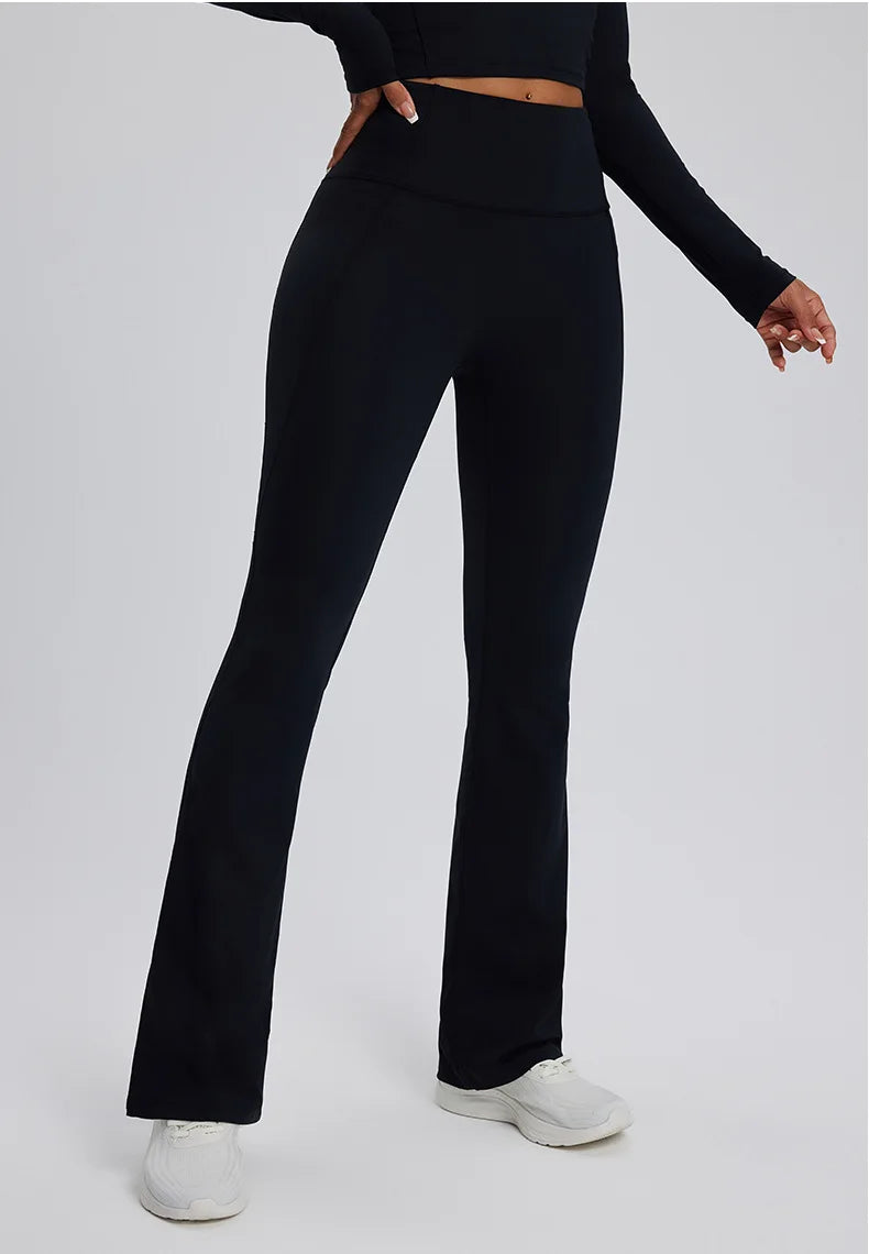 2PCS Yoga Suit Gym Set Women Clothes Running Tracksuit Workout Long Sleeve High Waist Bell-bottoms Sports Shirt Yoga Clothing