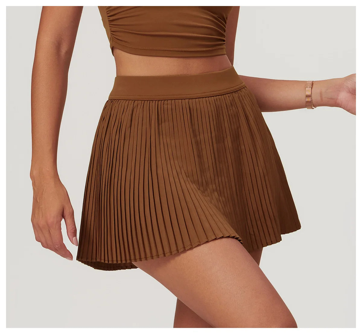 Women Pleated Sports Tennis Skirts Women High Waist Yoga Fitness Short Skirt With Pockets Gym Golf Loose Mini Skirt With Pockets