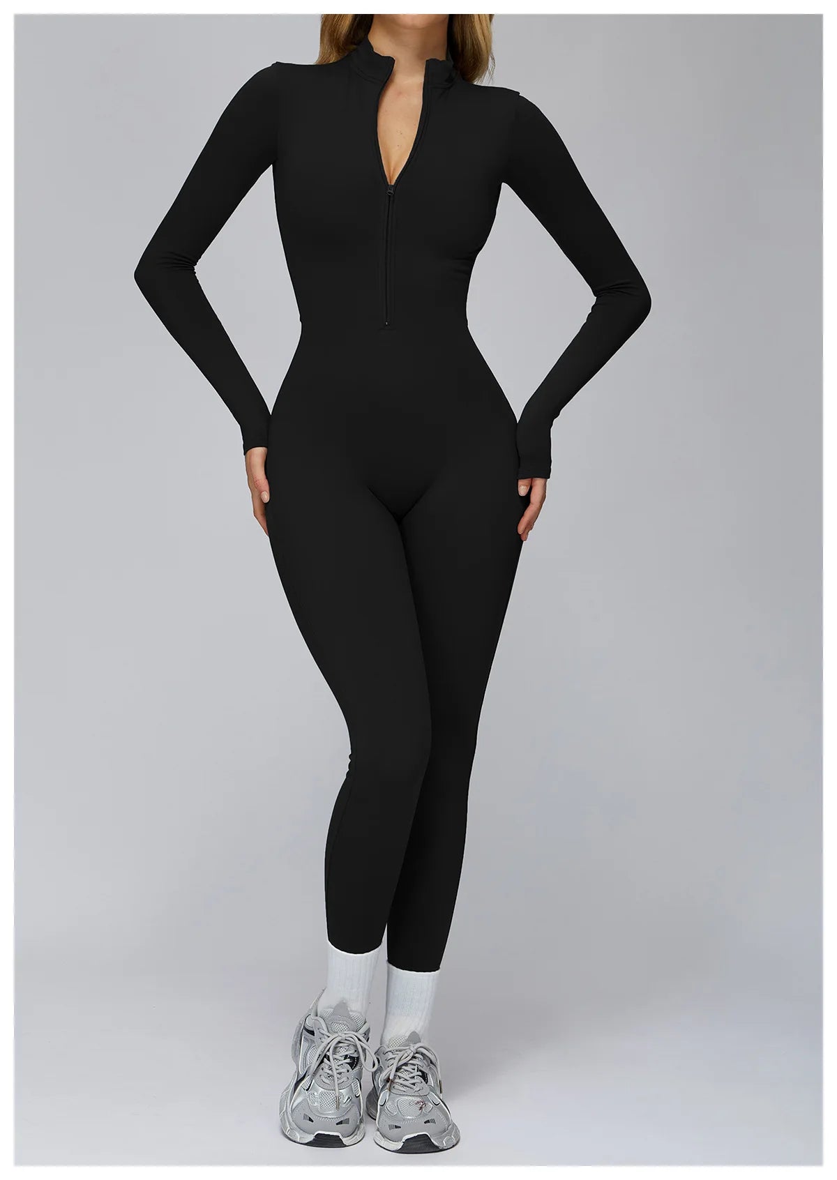 Winter Fleece Jumpsuit Women Tracksuit Yoga Set Zipper Rompers Long Sleeved Fitness Sports Bodysuit Gym Push Up Workout Clothes