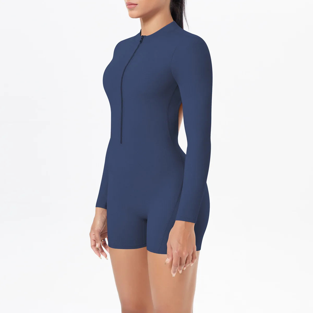 Gym Jumpsuit Women's Fitness Suit Short Set Sports Overalls Woman Tracksuit Yoga Clothing Zipper Long Sleeved Workout Sportswear