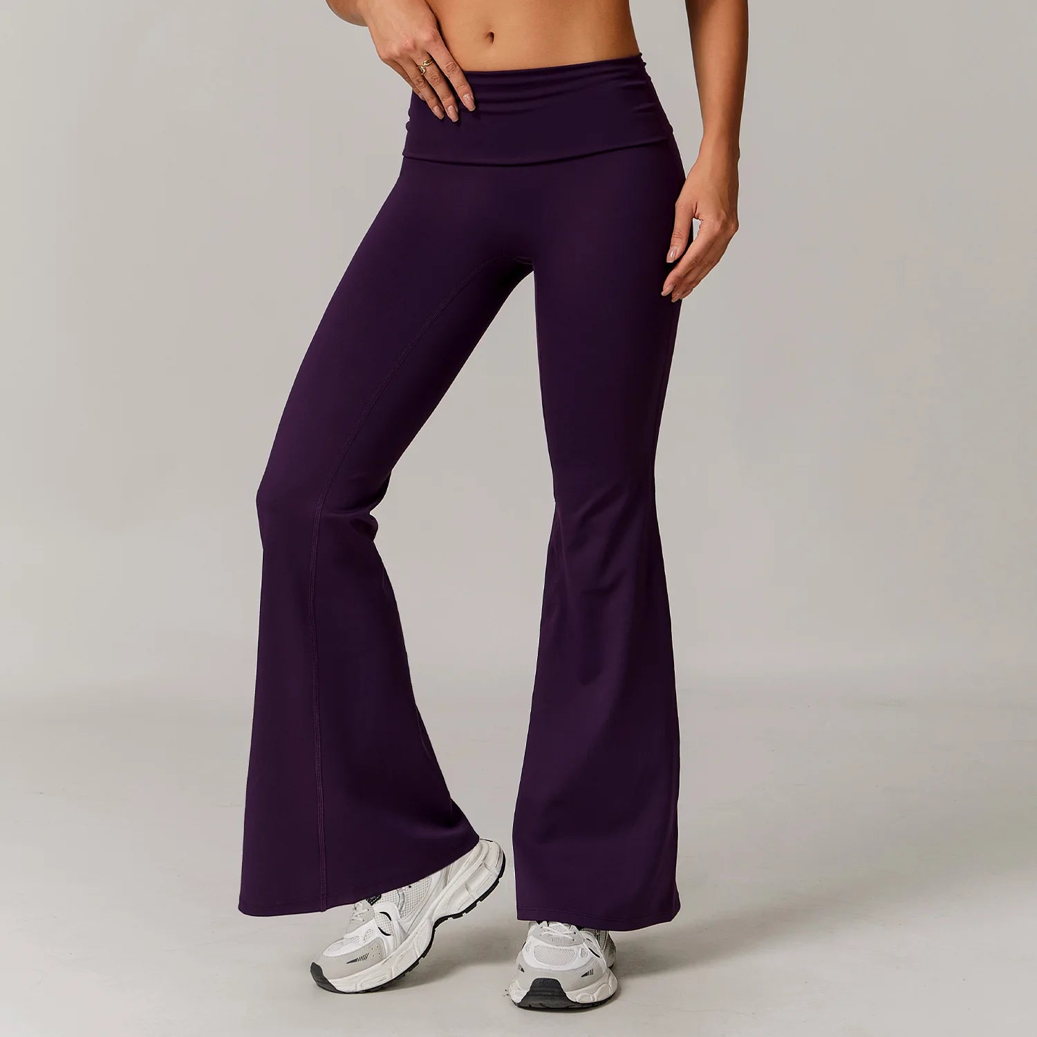 Flare Leggings Yoga Pants Women High Waist Wide Leg Yoga Pants Gym Sports Slim Flared Tights Pants Control Tummy Dance Trousers