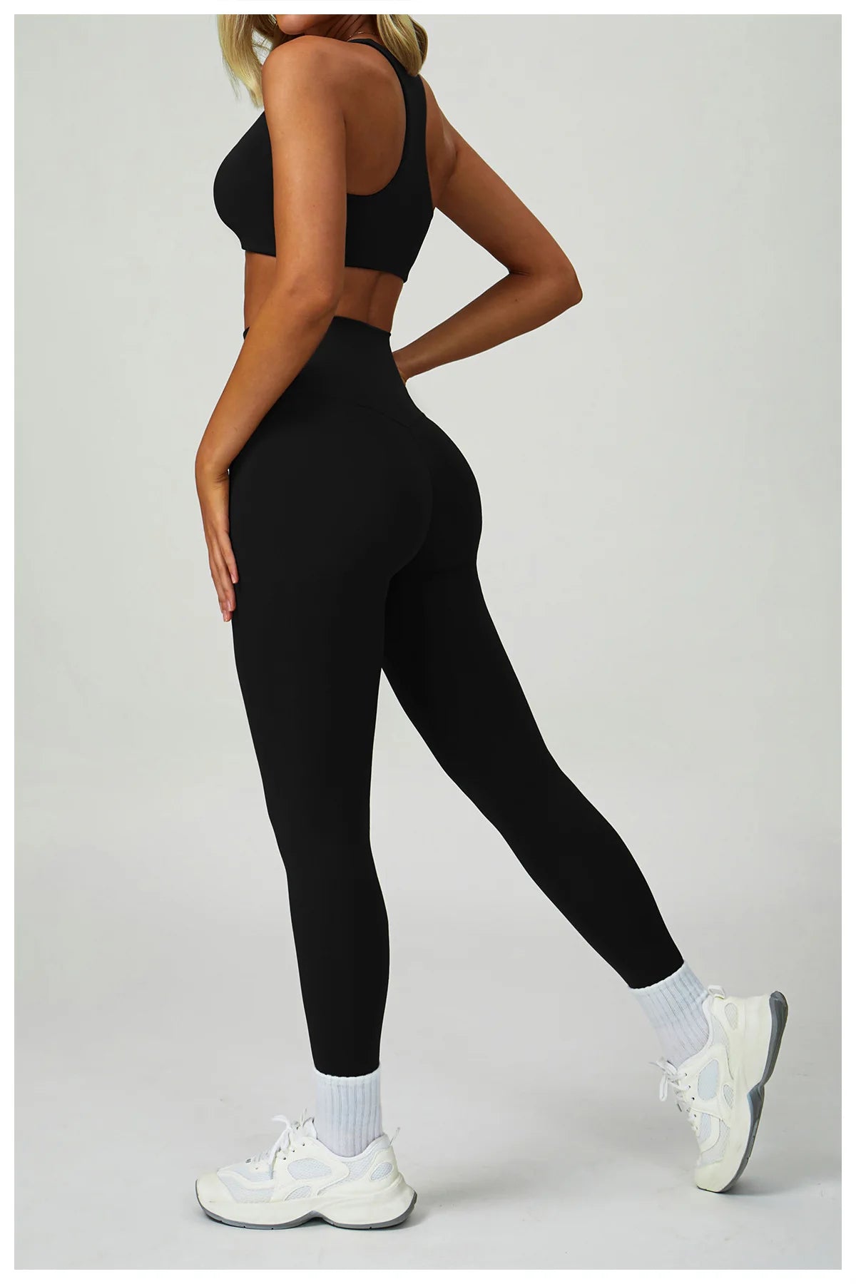 2/3PCS Women's Tracksuit Yoga Set Push Up Workout Sportswear Gym Clothing High Waist Leggings Fitness Long Sleeved Sports Suits