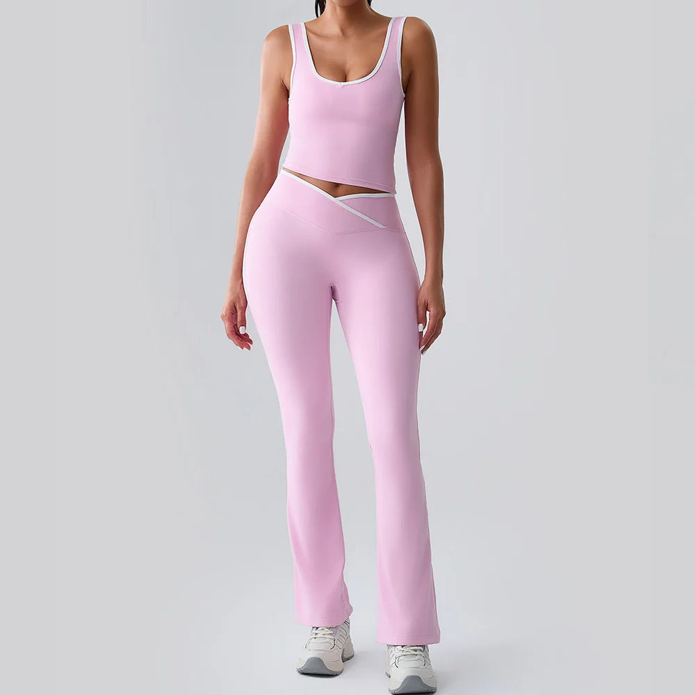 Women Tracksuit 2PCS Yoga Set Nude Feeling Workout Sets Gym Push Up Fitness Running Workout Sportwear Sport Bra Leggings Suit