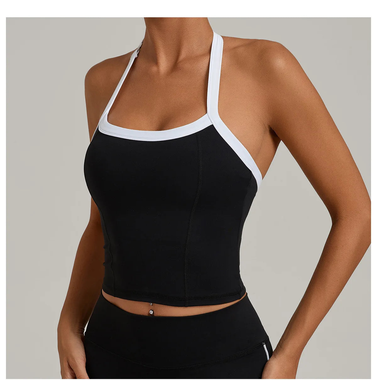 Women Sports Bra Hanging Neck Top Push Up Fitness Yoga Bra Color Blocked Underwear Gym Sport Tops Women Running Vest Bralette