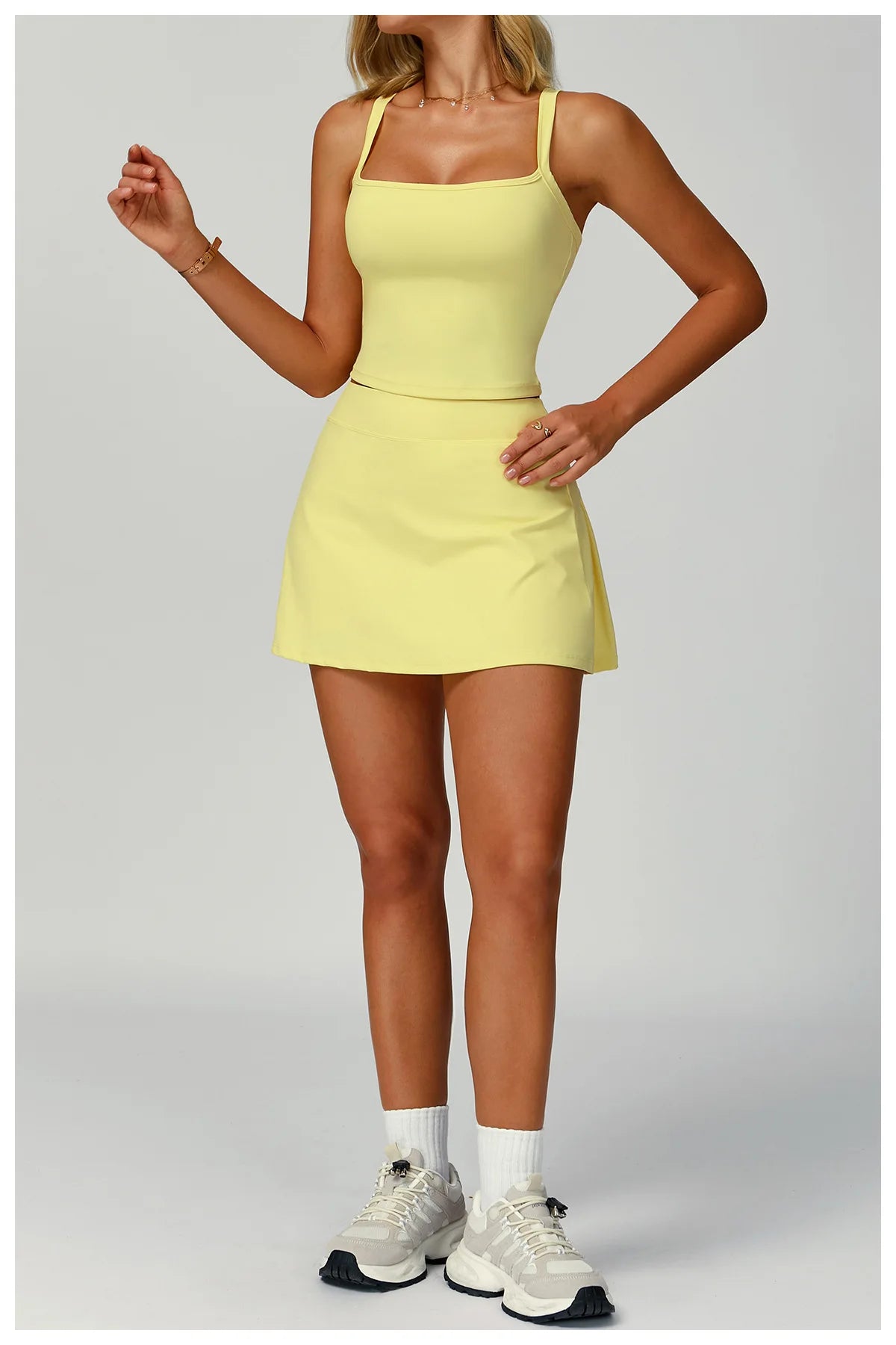 Yoga Set 2 Pieces Women's Tracksuit Sexy Sport Bra High Waist Sports Short Skirt Gym Fitness Sleeveless Workout Suit Sporstwear