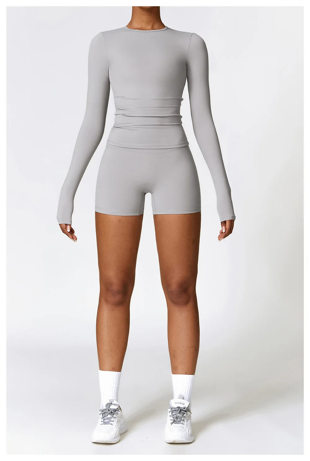 Yoga T-shirts Solid Sports Top Women Long Sleeve Gym Workout Running Shirts Sexy Exposed Navel Quick Dry Fitness Gym Sport Wear