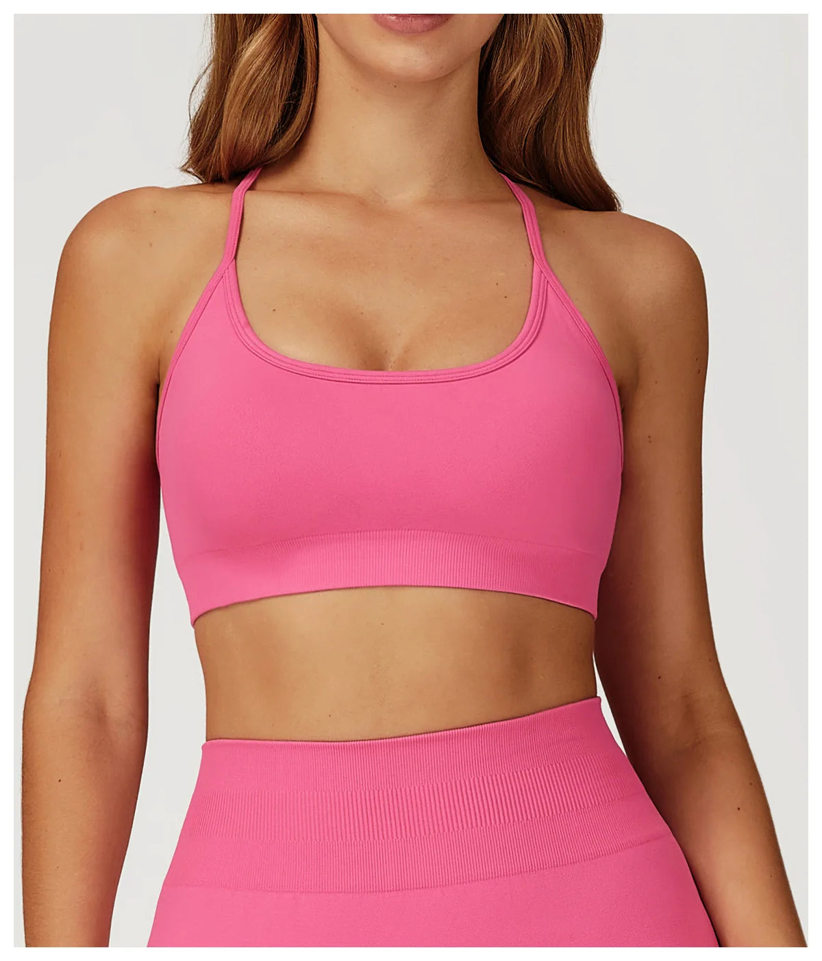 Breathable Sports Bra Anti-Sweat Fitness Top Women Yoga Bra Crop Top Push Up High Strength Sport Bra Seamless Gym Workout Top