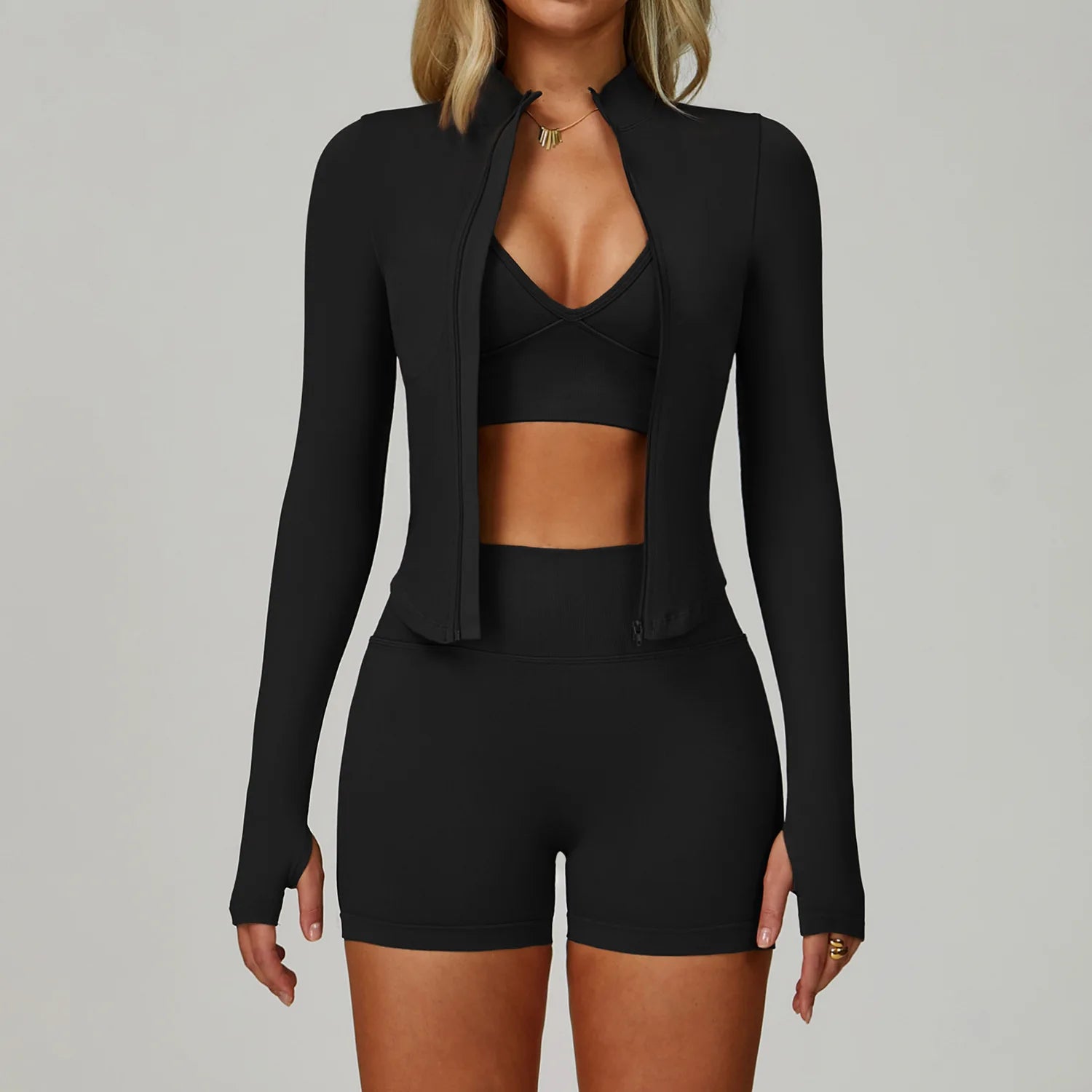 2/3PCS Yoga Suit Sports Set Women Tracksuit Gym Set Seamless Running Workout Set Push Up Long Sleeve Sports Jacket Yoga Clothing