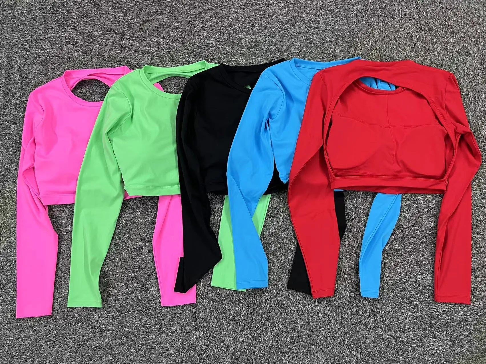 Women Long Sleeve Sport Shirt Hollow Out Yoga Tops Workout Running T-Shirt Girls Slim Gym Push Up Fitness Crop Top Female