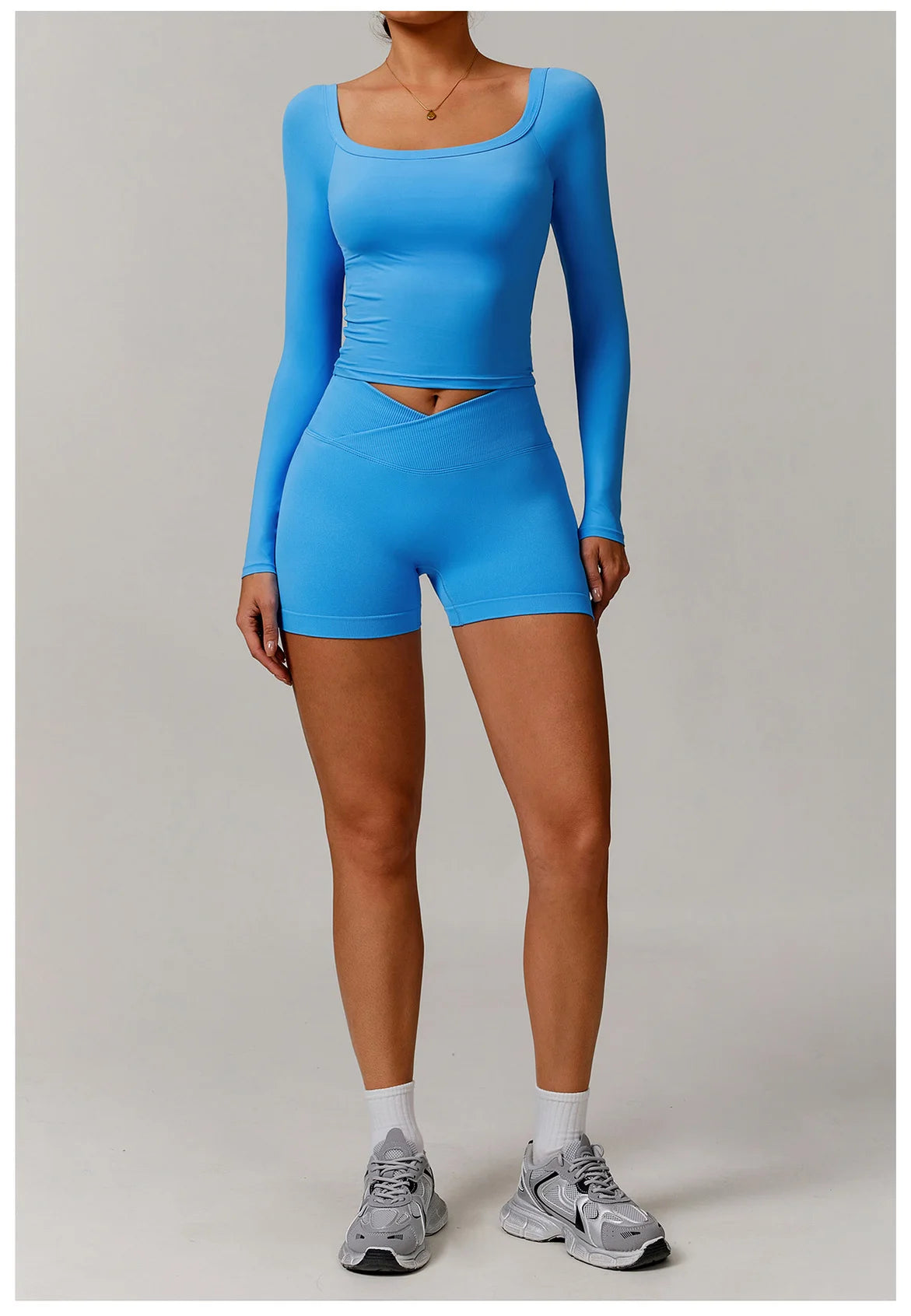 2 Pieces Yoga Suit Sports Set Women Athletic Wear Gym Set Women Tracksuit Running Workout Long Sleeve Sports Shirt Yoga Clothing